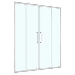 Дверь в нишу, раздвижная CS-AB04S-170 170x190，профиль сатин，6 мм прозрачное стекло, профиль сатин