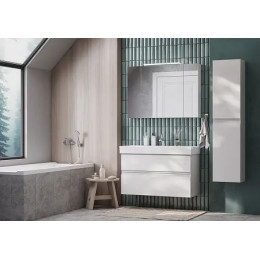 OLETA Шкаф зеркальный 100мм белый глянец