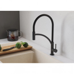 Смеситель Брукс для кухни с гибким изливом, черный