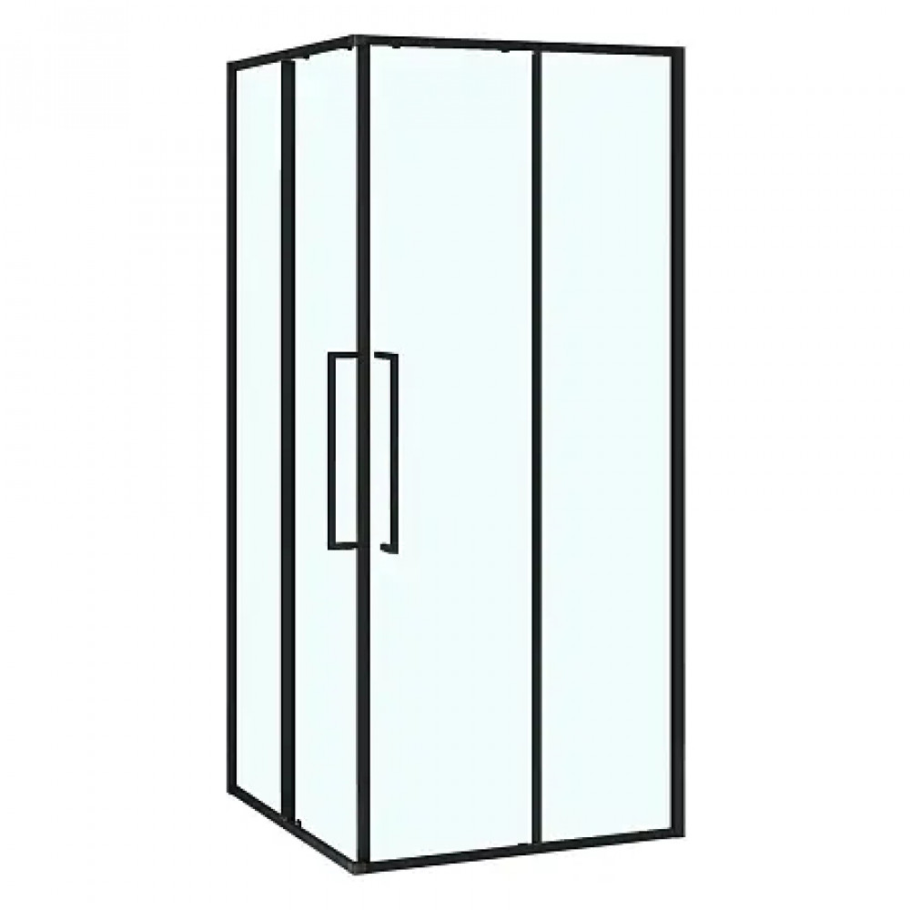 AZ-R43-90-MB-CL Душевое ограждение SHANGHAI SQP-90х90х195-MB-CL, прозрачное стекло 6 мм, профиль матовый черный