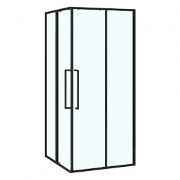 AZ-R43-100-MB-CL Душевое ограждение SHANGHAI SQP-100х100х195-MB-CL, прозрачное стекло 6 мм, профиль матовый черный