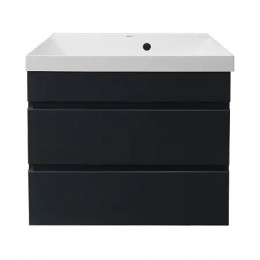 Комплект Тумба Эстима 60/2 подвесная с раковиной Астория 60 Графит