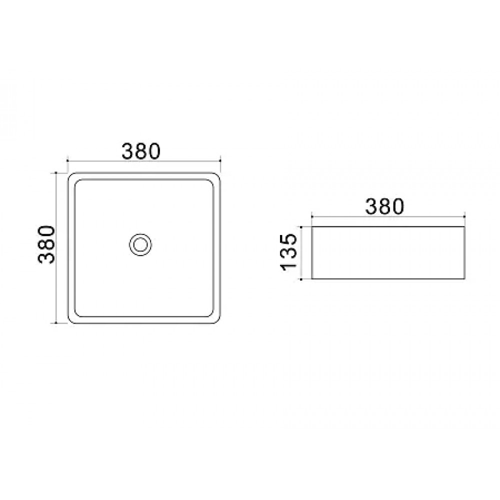 AZ-4566 Раковина  38*38*13,5  см