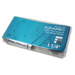 Сифон без выпуска для умывальника G 1 1/4 латунь, цилиндр, ХРОМ,блистер. AZARIO, AZ-108-CHR