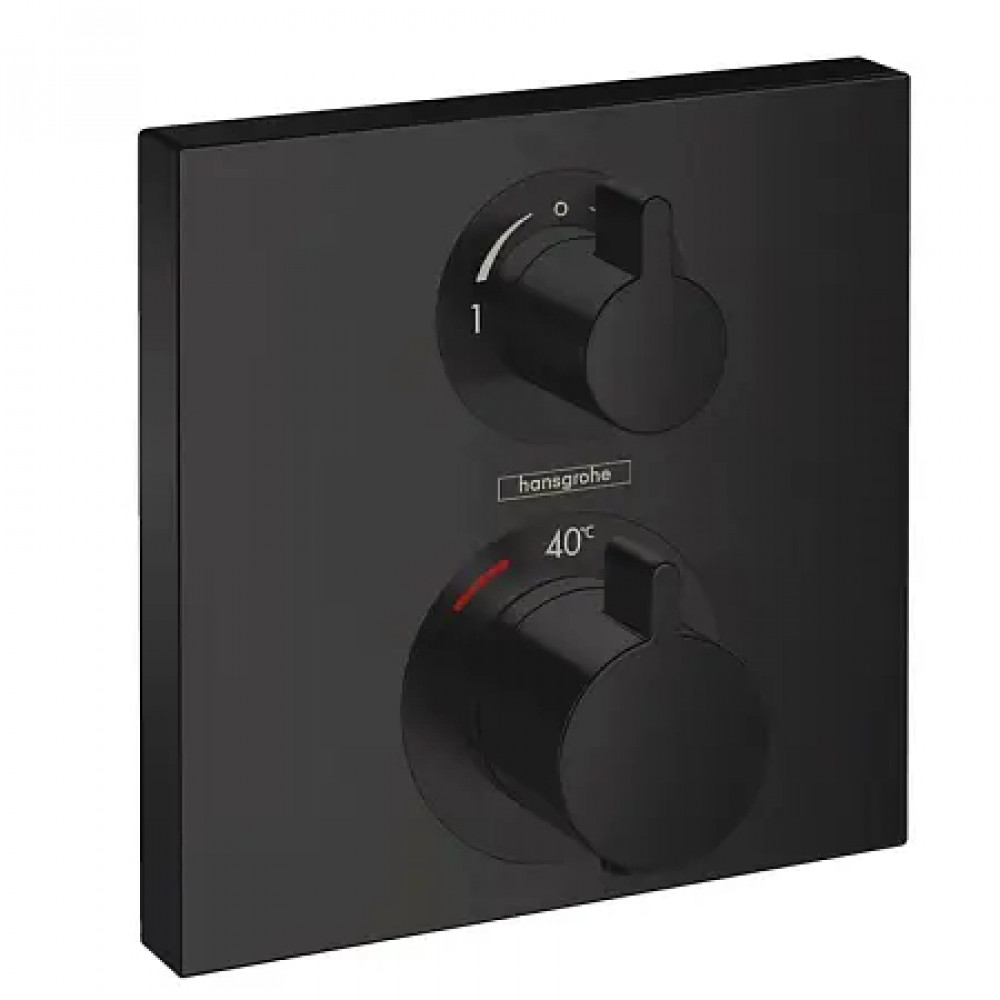 15714670 Ecostat Square Термостат  скрытого монтажа, для 2 потребителей, черный матовый