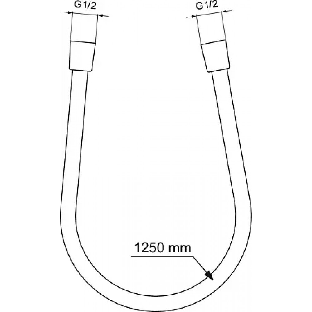 BE125XG IDEALFLEX Шланг для душа 1250 мм, подсоединение G1/2", устойчивость к давлению до 5 атм, прочность до 50 кг, легкоочищаемый
