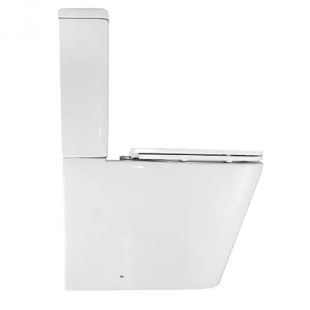 AZ-8303 Унитаз напольный SAVIA с системой смыва Rimless, безободковый с сиденьем микролифт 640*370*810mm