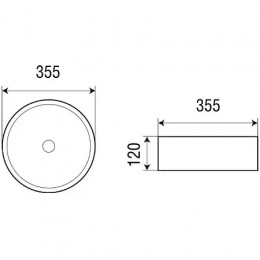 AZ-3134-M820  Раковина накладная. Размер 355*355*120 мм мраморный