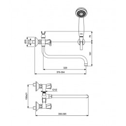 BA363AA LIFE Смеситель для ванны/душа