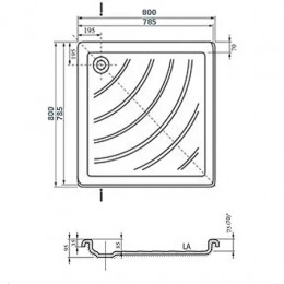 Поддон ANGELA-80 LA белый