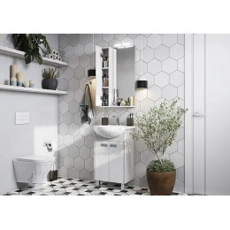 БЕККА 50 Зеркало-Шкаф (Белый/Дуб Сомерсет)