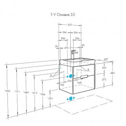 Оливия 55 Тумба Белый матовый (БЕЗ УМЫВАЛЬНИКА "Адриана-55")