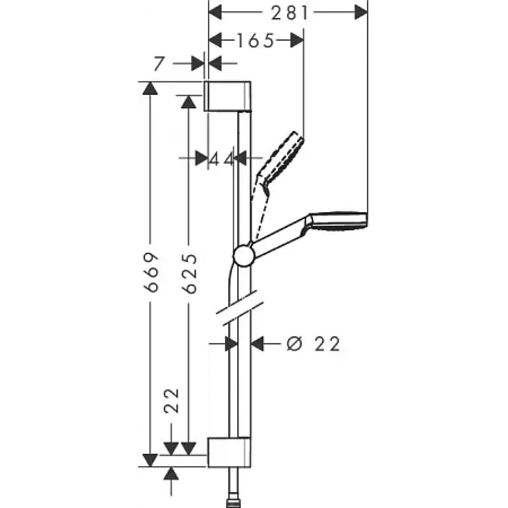 26533400 Crometta Душевой набор Crometta 1jet, 0,65 м
