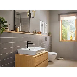 72560670 Rebris E Смеситель для раковины однорычажный 110 CoolStart без сливного гарнитура, матовый