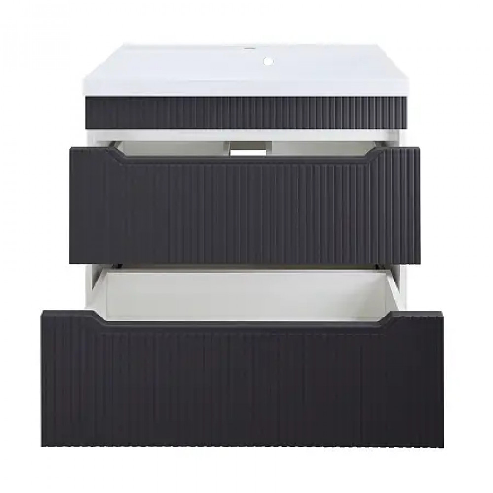 Комплект Тумба HARMONIA 80/2Н ГРАФИТ напольная с раковиной АСТОРИЯ 80