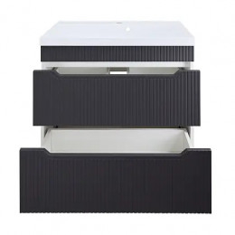 Комплект Тумба HARMONIA 80/2Н ГРАФИТ напольная с раковиной АСТОРИЯ 80