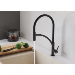 Смеситель Брукс для кухни с гибким изливом, черный