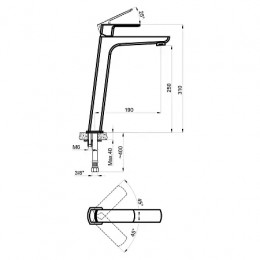 ATRI Смеситель для раковины высокий, хром