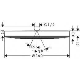 24140000 Pulsify Верхний душ 260 1jet, хром