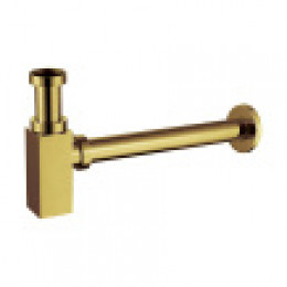 Сифон без выпуска для умывальника G 1 1/4 латунь, квадрат, БРОНЗА блистер. AZARIO