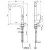 BC176AA CERALOOK Однорукоятковый смеситель для кухонной мойки с высоким поворотным выдвижным изливом (длина излива 207 мм, высота 313 мм)