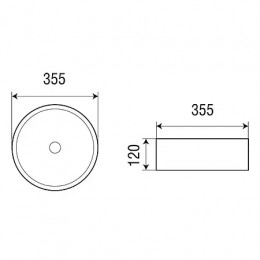 AZ-3134-M816 Раковина накладная.Размер 355*355*120 мм мраморный
