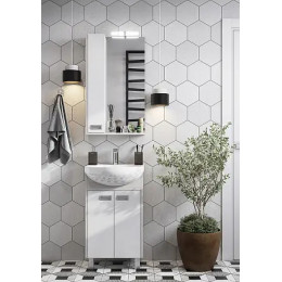 БЕККА 50 Зеркало-Шкаф (Белый/Дуб Сомерсет)