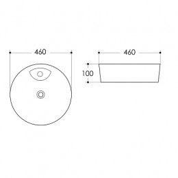 AZ-3204 Раковина накладная.Размер 460x460x100 мм белый глянец
