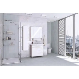 РИКО Шкаф-колонна (БЕЛЫЙ/ЯСЕНЬ ФАБРИК)