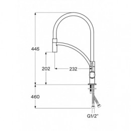 Смеситель Брукс для кухни с гибким изливом, черный