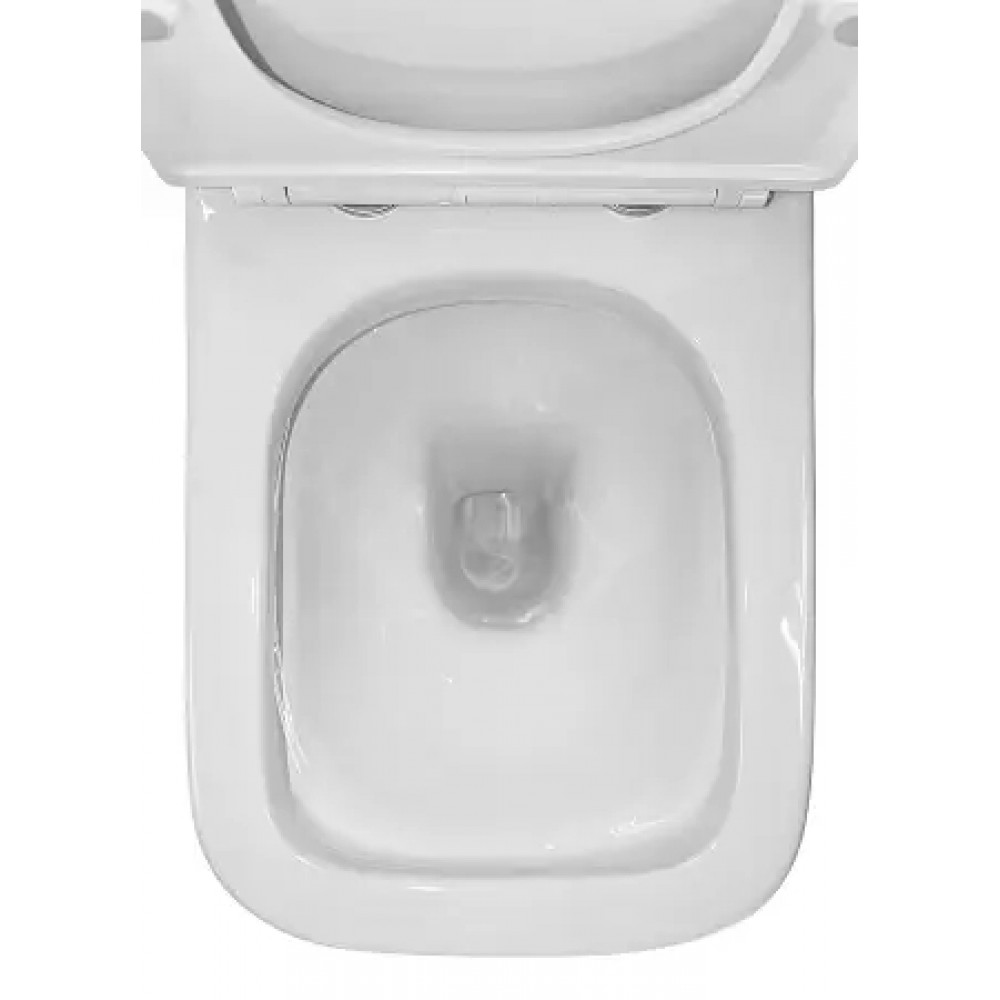 AZ-8303 Унитаз напольный SAVIA с системой смыва Rimless, безободковый с сиденьем микролифт 640*370*810mm