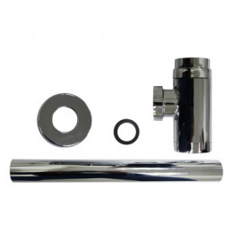 Сифон без выпуска для умывальника G 1 1/4 латунь, цилиндр, ХРОМ,блистер. AZARIO, AZ-108-CHR