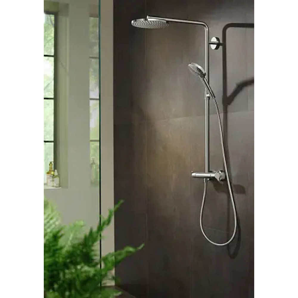 27633340 Raindance Select S Showerpipe 240 1jet PowderRain с термостатом шлифованный черный хром