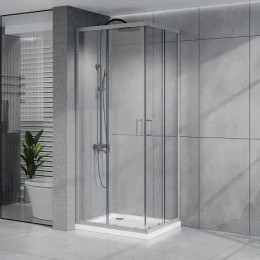 AZ-R36-100-MGR-CL Душевое ограждение VIENNA SQP-100х100х195-MGR-CL, прозрачное стекло 6 мм, профиль матовый графит