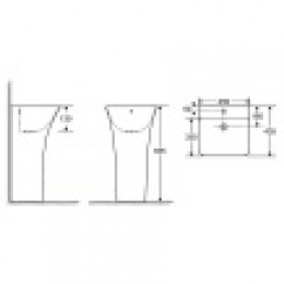 FRETTA SQUARE Раковина напольная отдельностоящая. Размер 450*435*835