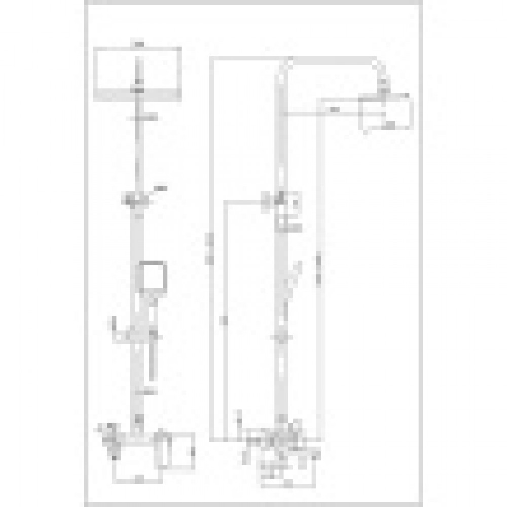 AZ-20BS ARIZONA  SQUARE Душевая колонна Azario с трехрежимной лейкой, со смесителем для ванны с поворотным изливом прямоугольная, цвет черный