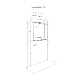 БЕККА 70 Зеркало (Дуб Сомерсет)