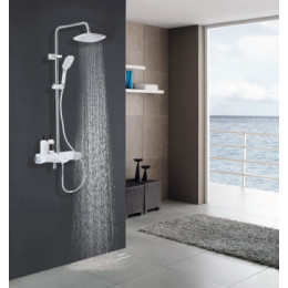 Душевая система с поворотным изливом, с термостатом, хром/белый, AZ-821