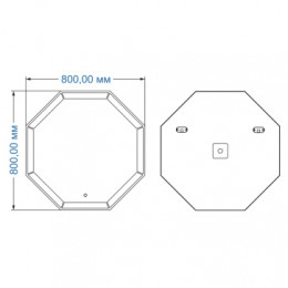 AZARIO зеркало Renato влагостойкое с подсветкой и гравировкой 800*800
