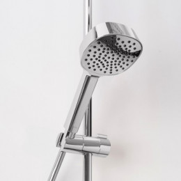E26238-CP ATOM Колонна для ванны и душас термостатом, поворотным изливом, геометричным верхним и ручным душем, хром