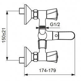 BA361AA LIFE Смеситель для ванны/душа