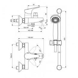 BA371AA NEXT Смеситель для ванны/душа
