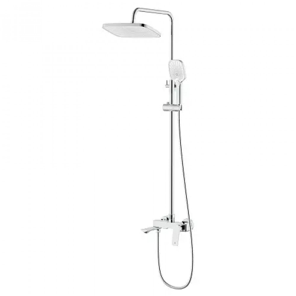 Lursy Душевая система с квадратным тропическим душем, хром