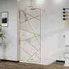 AZ-271-120-BGL-CGP Душевая перегородка Walk-in, 120x195-BGL-CGP, в рамке, Графический принт 8 мм, профиль брашированное золото
