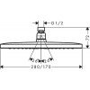 26257000 Croma E 280 1jet Верхний душ, хром
