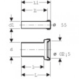 152.404.46.1 Подсоединительный комплект для подвесного унитаза, длина 18,5 см, с уплотнительным кольцом, мат. хром