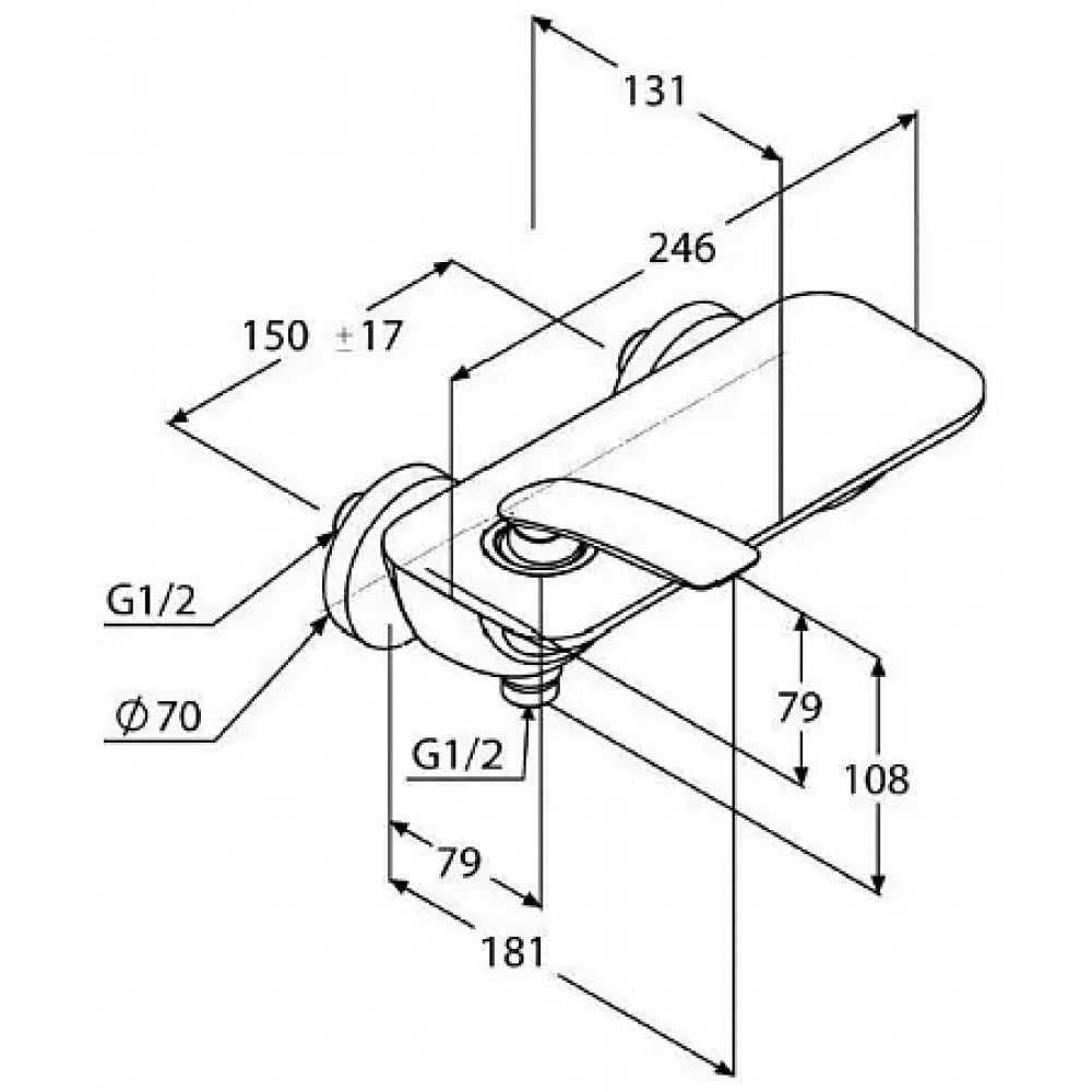 Смеситель для душа, Kludi, Balance, цвет-белый/хром