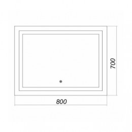 Стиль зеркало  800*700 с сенсором на подложке КВАДРАТНОЕ
