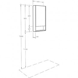 Сканди 45 зеркало-шкаф Белый