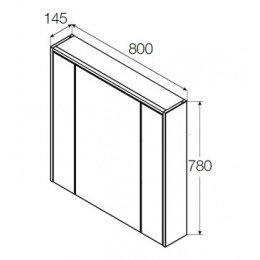 RONDA Шкаф зеркальный 800 мм, белый глянец/антрацит